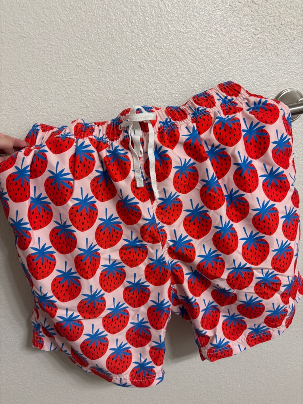 Hanna Andersson Pink Shorts with Red and Blue Strawberry Print